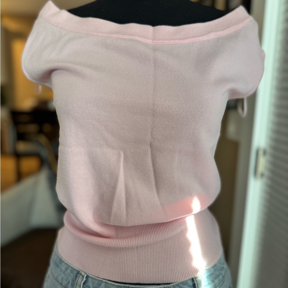 Edikted Pink Off-the-Shoulder Sweater Cozy Knit